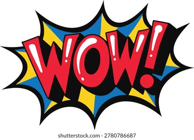 Comic Book Style Wow Word Bubble Pop Art Vector Illustration