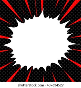 Comic Book Superhero Pop Art Style Black And White Radial Lines Background. Manga Or Anime Speed Frame. Easy To Use.