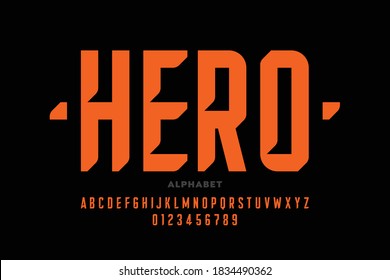 Comic book Superhero style font, alphabet letters and numbers vector illustration