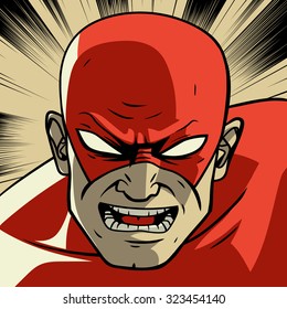 Comic book superhero. Vector illustration