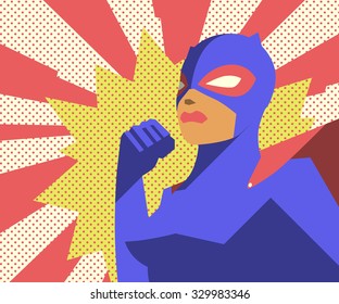 Comic book superhero. Vector illustration