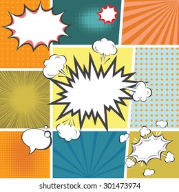 Comic Book Template Speech Bubbles Element Stock Vector (royalty Free 