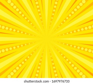 Comic book template style background. Yellow halftone print texture. Vector illustration in retro style.