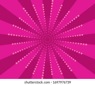 Comic book template style background. Pink halftone print texture. Vector illustration in retro style.