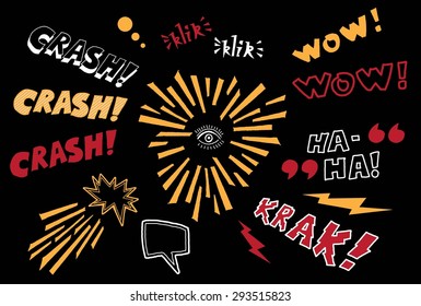 Comic book. Vector comics words. Comic book explosion.