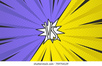 Comic Book Versus Background. Pop-art style. Template. Vector illustration.