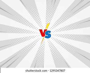 Comic book versus background, superhero action intro, halftone print effect texture