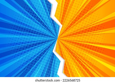 Comic book versus template background design, pop art style vector illustration