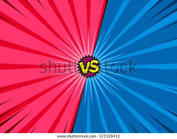 Comic Book Versus Template Background Classic Pop Art Style Battle