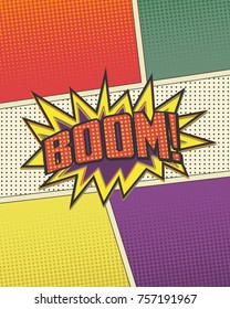 Comic book vintage. Sound effect BOOM!