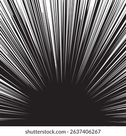 Comic book White radial rays, manga or anime speed lines, zoom and motion effects. Cartoon action background. Pop art style elements. Vector illustration	