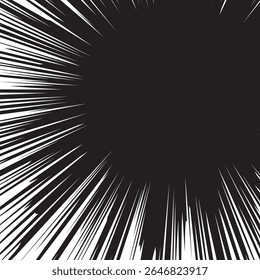 Comic book White radial rays, manga or anime speed lines, zoom and motion effects. Cartoon action background. Pop art style elements. Vector illustration	
