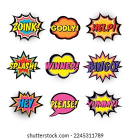 Comic book words. Comic speech bubble set