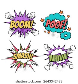 Comic books word. speech bubble cartoon collection