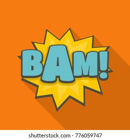 Comic boom bam icon. Flat illustration of comic boom bam vector icon for web