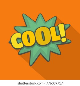 Comic boom cool icon. Flat illustration of comic boom cool vector icon for web
