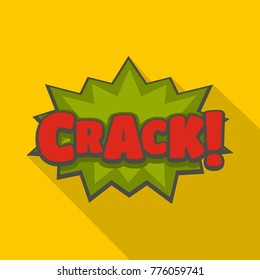 Comic boom crack icon. Flat illustration of comic boom crack vector icon for web