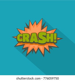 Comic boom crash icon. Flat illustration of comic boom crash vector icon for web