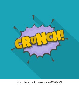 Comic Boom Crunch Icon. Flat Illustration Of Comic Boom Crunch Vector Icon For Web