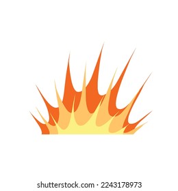 Explosión de cómic. Gran caricatura de bola de fuego. Bang de fuego y explosión