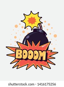 comic boom explosion pop art white background