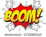Comic boom explosion with retro effect. Comic bubble speech boom. Vector illustration