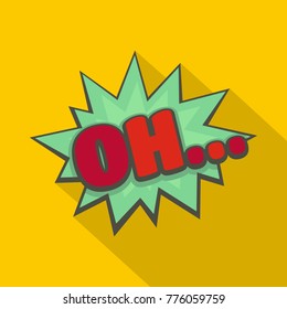 Comic boom oh icon. Flat illustration of comic boom oh vector icon for web
