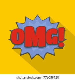 Comic boom omg icon. Flat illustration of comic boom omg vector icon for web