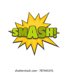 Comic boom smash icon. Flat illustration of comic boom smash vector icon isolated on white background