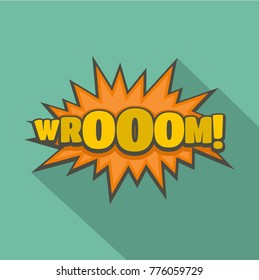 Comic boom sticker icon. Flat illustration of comic boom sticker vector icon for web