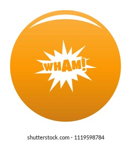 Comic boom wham icon. Simple illustration of comic boom wham vector icon for any design orange