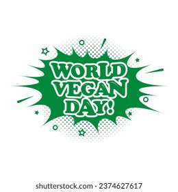 Comic boom world vegan day icon. Simple illustration of comic boom World vegan day icon for web