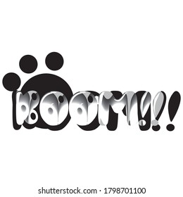 Auge cómico escribiendo en blanco y negro. ilustración vectorial