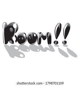 Comic boom writing in black and white. vector illustration