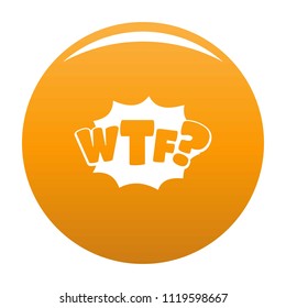 Comic boom wtf icon. Simple illustration of comic boom wtf vector icon for any design orange