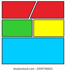 Comic Box Border, Fun, Comic Cartoon, colored