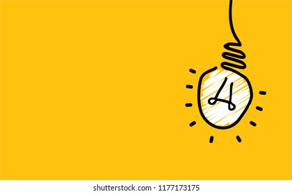 Comic brain electric hanging lamp idea doodle FAQ, business loading concept Fun vector creative light bulb icon or sign ideas Brilliant lightbulb education  or inventions pictogram Think big.