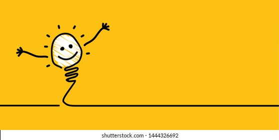 Comic Brain Electric Lamp Idea Doodle FAQ, Business Loading Concept Fun Vector Creative Light Bulb Icon Or Sign Ideas Brilliant Lightbulb Education  Or Inventions Pictogram Think Big Great Success Lol