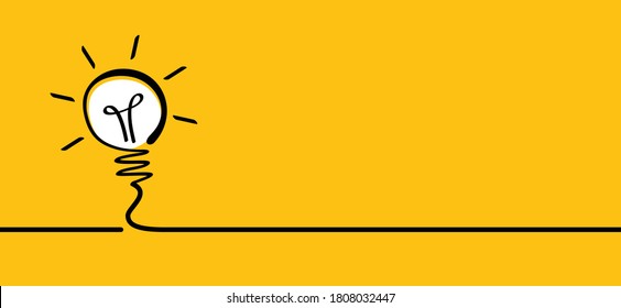 Comic brain electric lamp idea doodle. FAQ, business loading concept. Fun vector light bulb icon or sign ideas. Brilliant lightbulb education or invention pictogram banner