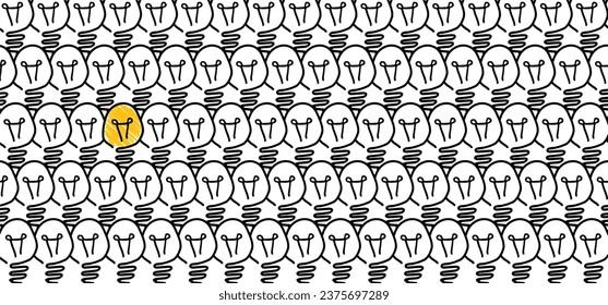 Preguntas frecuentes sobre el doodle de la idea de la lámpara eléctrica del cerebro cómico, concepto de carga de negocios Icono de la bombilla creativa del vector de diversión o de la firma de ideas Educación brillante de bombilla ligera o pictograma de invenciones Think big Great. Estrategia