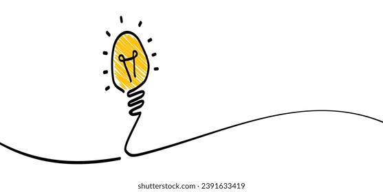 Comic brain electric lamp idea doodle FAQ, business loading concept Fun vector creative light bulb icon or sign ideas Brilliant lightbulb education  or inventions pictogram Think big, success. Target.