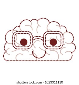 comic brain kawaii character