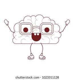 comic brain kawaii character