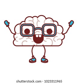 comic brain kawaii character