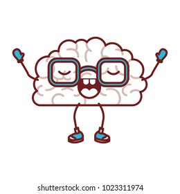comic brain kawaii character