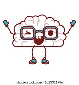 comic brain kawaii character
