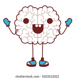 comic brain kawaii character