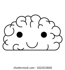 comic brain kawaii character