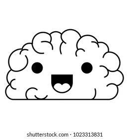 comic brain kawaii character