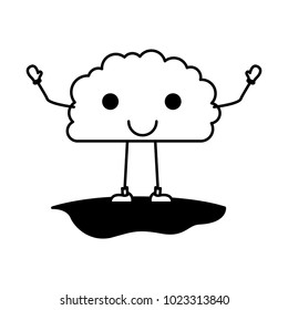 comic brain kawaii character